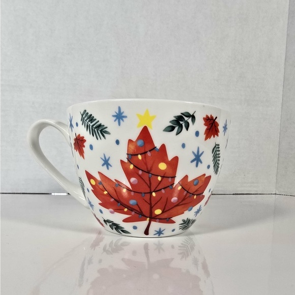 Portobello By Design Holiday Mug Maple
leaf Christmas Merry and Bright - Picture 2 of 4